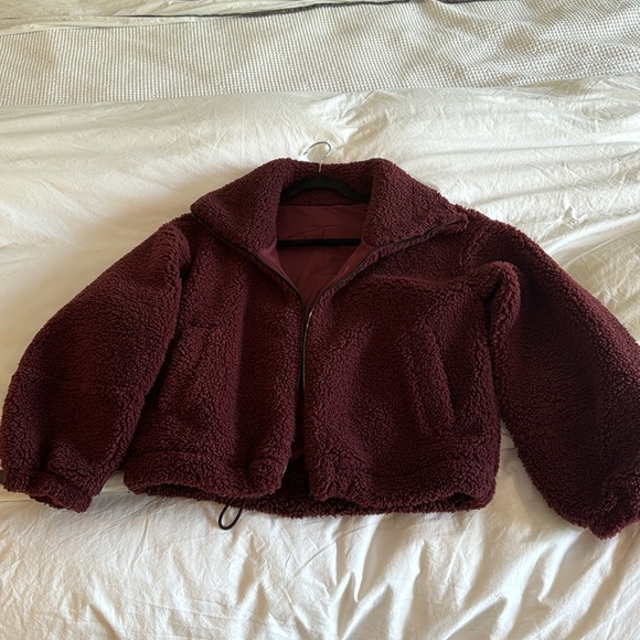 Lululemon Burgundy Boucle Lined Bomber - Picture 7 of 7